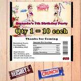 Fancy Nancy Printed Birthday Candy Bar Wrappers 10 ea Personalized Custom Made Dress Up