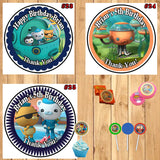 Octonauts Birthday Stickers Printed 1 Sheet Cup Cake Toppers Favor Stickers Personalized Custom Made