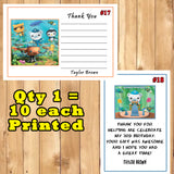 Octonauts Birthday Invitations 10 ea or Thank You Cards 10 ea with Env Personalized Custom Made Printed