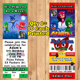 PJ Masks Birthday Invitations Printed 10 ea with Env Personalized Custom Made