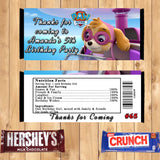 Paw Patrol Printed Birthday Candy Bar Wrappers 10 ea Personalized Custom Made