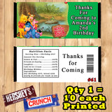 Pooh Bear Printed Birthday Candy Bar Wrappers 10 ea Personalized Custom Made