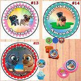 Puppy Dog Pals Birthday Round Stickers Printed 1 Sheet Cup Cake Toppers Favor Stickers Personalized Custom Made