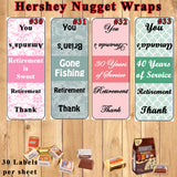 Retirement Party Favors Printed Hershey Miniature and Nugget Wraps Labels Personalized Custom Made