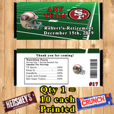 Retirement Party Favor Printed Candy Bar Wrappers 10 ea Personalized Custom Made