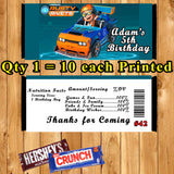 Rusty Rivets Printed Birthday Candy Bar Wrappers 10 ea Personalized Custom Made