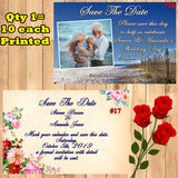 Wedding Save The Date Photo Card 10 each Printed Personalized with Envelopes Custom Made