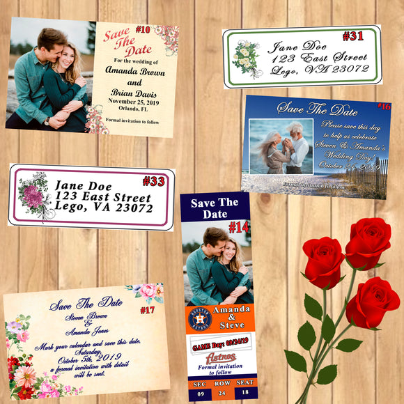 Wedding Save The Date Photo Card 10 each Printed Personalized with Envelopes Custom Made