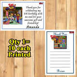 Sid The Science Kid Birthday Invitations 10 each or Thank You Cards 10 ea Personalized with Envelopes Custom Made