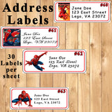 Spiderman Printed Birthday Stickers Water Bottle Address Favor Labels Personalized Custom Made