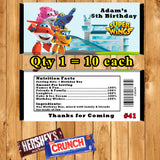 Super Wings Printed Birthday Candy Bar Wrappers 10 ea Personalized Custom Made