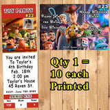 Toy Story 4 Birthday Invitations Printed 10 ea with Env Personalized Custom Made