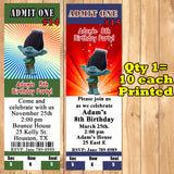 Trolls Printed Birthday Invitations 10 ea with Env Personalized Custom Made