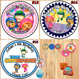 Team Umizoomi Birthday Round Stickers Printed 1 Sheet Cup Cake Toppers Favor Stickers Personalized Custom Made