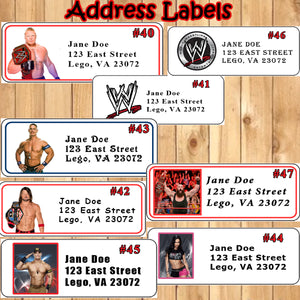 WWE Wrestling & UFC Birthday Favor Stickers Address Labels Candy Stickers Water Bottle Labels Personalized