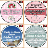 Bridal Shower Wedding Round Stickers Printed 1 Sheet Cup Cake Toppers Favor Stickers Personalized Custom Made