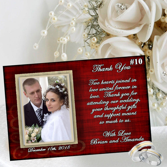 Wedding Photo Thank You Card 10 each Printed Personalized with Envelopes Custom Made