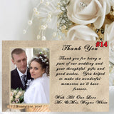 Wedding Photo Thank You Card 10 each Printed Personalized with Envelopes Custom Made