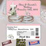 Wedding Bridal Shower Favors Printed Birthday Candy Bar Wrappers 10 ea Personalized Custom Made