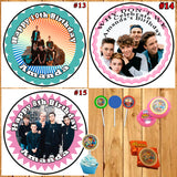 Why Don't We Birthday Round Stickers Printed 1 Sheet Cup Cake Toppers Favor Stickers Personalized Custom Made