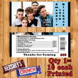 Why Don't We Printed Birthday Candy Bar Wrappers 10 ea Personalized Custom Made