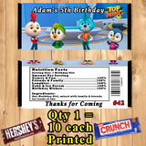 Top Wing Printed Birthday Candy Bar Wrappers 10 ea Personalized Custom Made